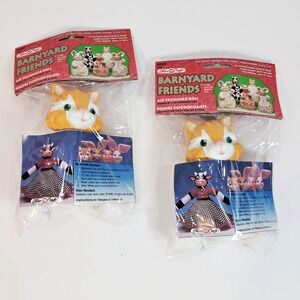 Fibre Craft Kitty Kitten Cat 3029 Barnyard Friends Vintage Air Freshener Lot/2